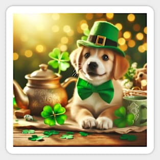 St Patricks Day Cute dog Sticker